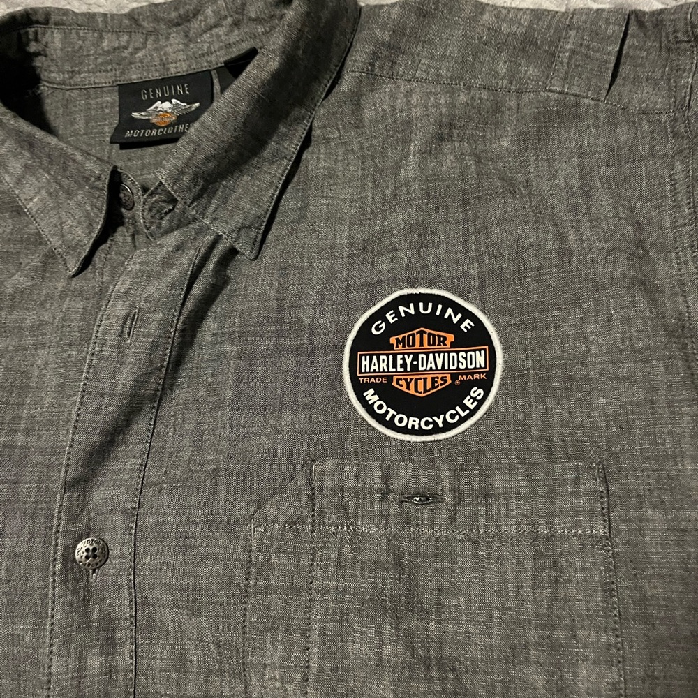 Harley Davidson xxl charcoal grey button down shirt